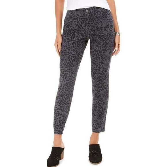 NWT $49 Style&Co Tummy Control Jeans Curvy Skinny Leg Gray Animal Print - Picture 1 of 12